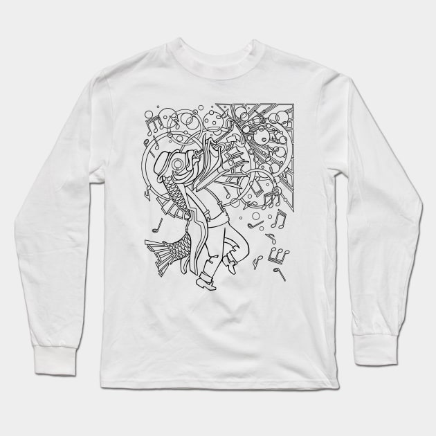 Fish with Trumpet Long Sleeve T-Shirt by ellemrcs